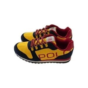 NWOB/T Polo Ralph Lauren Oryion II Sneakers Blue Yellow Red Kids 2.5Y / Womens 4